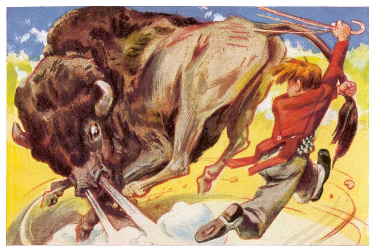 Bild 49. Der Kampf mit dem Bison